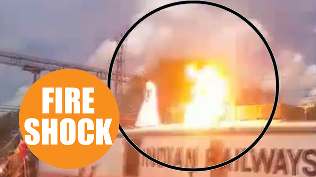 The moment protester turns into fireball after touching high voltage electric cable
