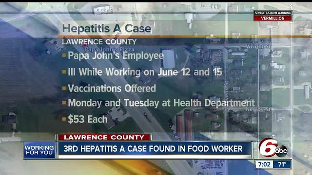 Papa John's employee in Lawrence County has Hepatitis A