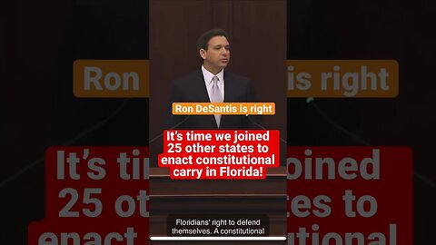 Ron DeSantis is correct