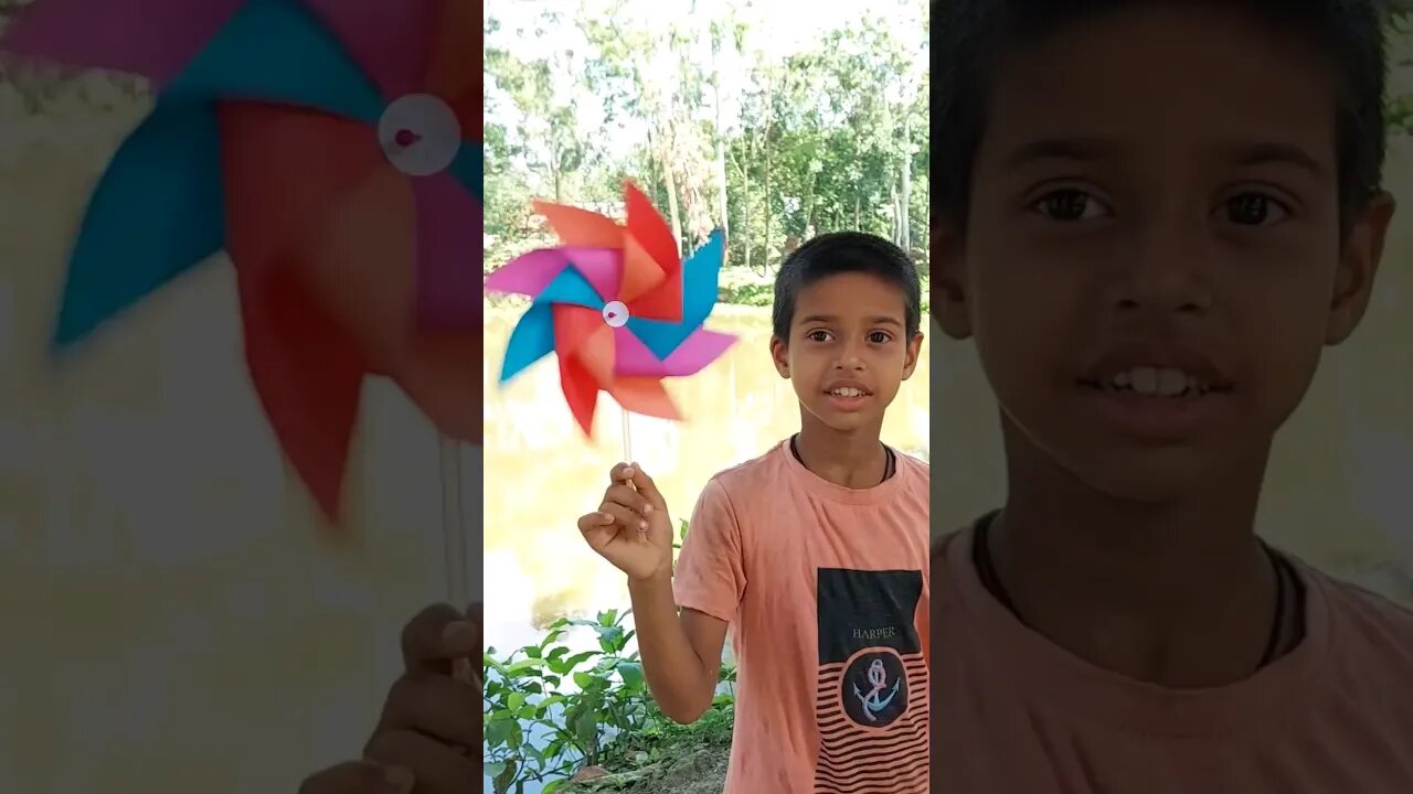 Paper windmill 😍 Handmade paper crafts idea for kids #crafts #papercraft