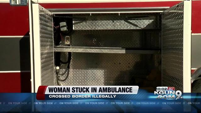 Woman trapped in ambulance compartment after illegally crossing border