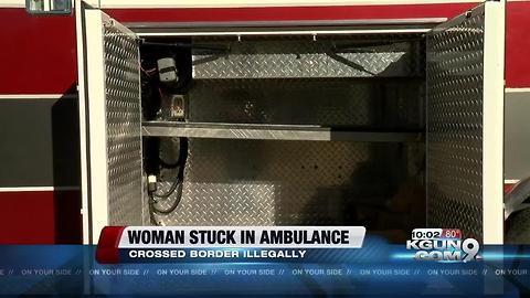 Woman trapped in ambulance compartment after illegally crossing border