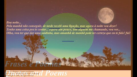 Boa noite, tenho uma coisa pra te contar, espera um pouco... [Mensagem] [Frases e Poemas]