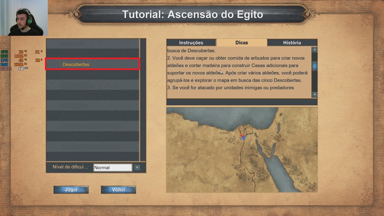 AGE OF EMPIRES 1 | TUTORIAL 3/12 | ASCENSÃO DO EGITO - DESCOBERTAS