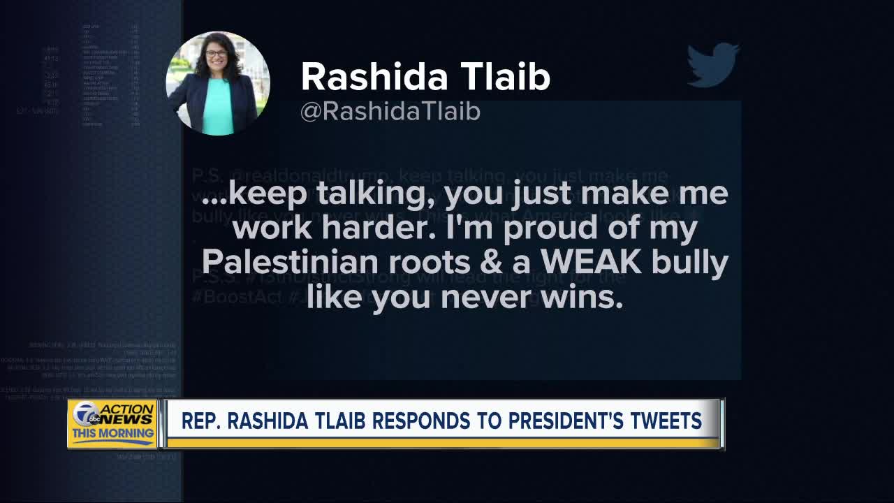 'A weak bully like you never wins' Rashida Tlaib blasts President Trump's 'go back' tweet