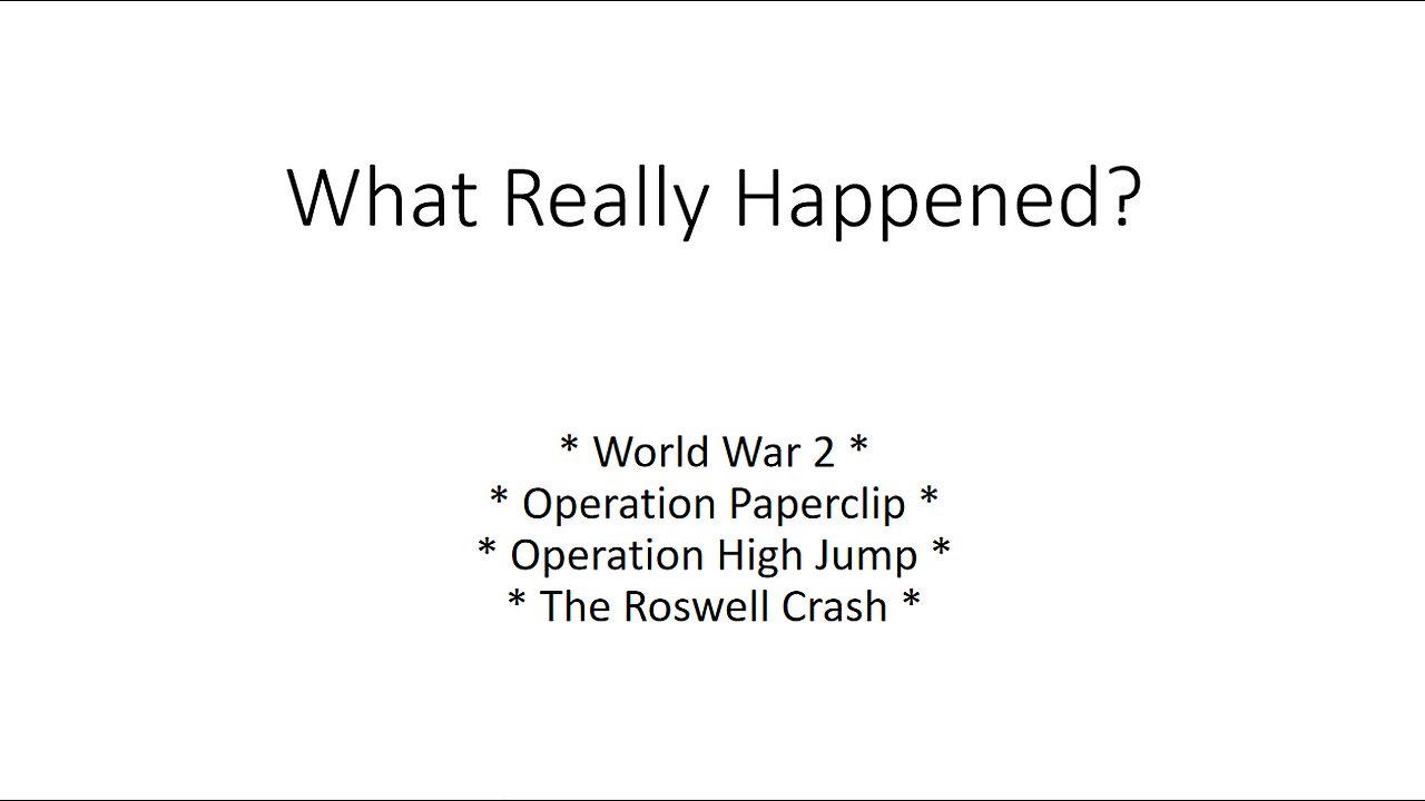 What Really Happened? - Summary and Conclusion