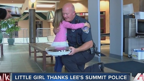 Little girl thanks Lee's Summit Police for saving birthday