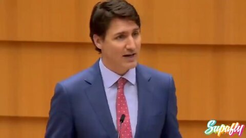 TRUDEAU ADDRESSES THE E.U. AND GETS ROASTED