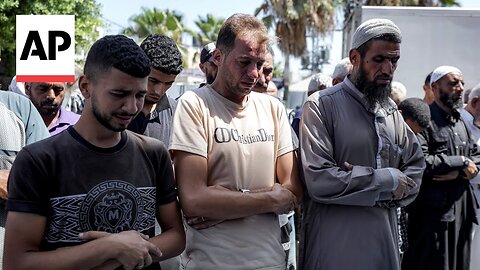 Palestinian father mourns as wife and twin babies killed in Israeli bombardment in Gaza