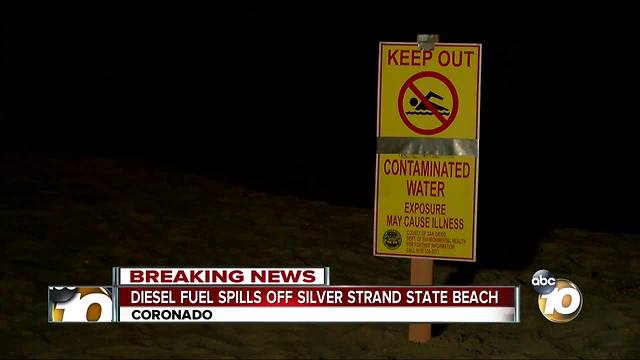 Diesel fuel spills off Silver Strand State Beach