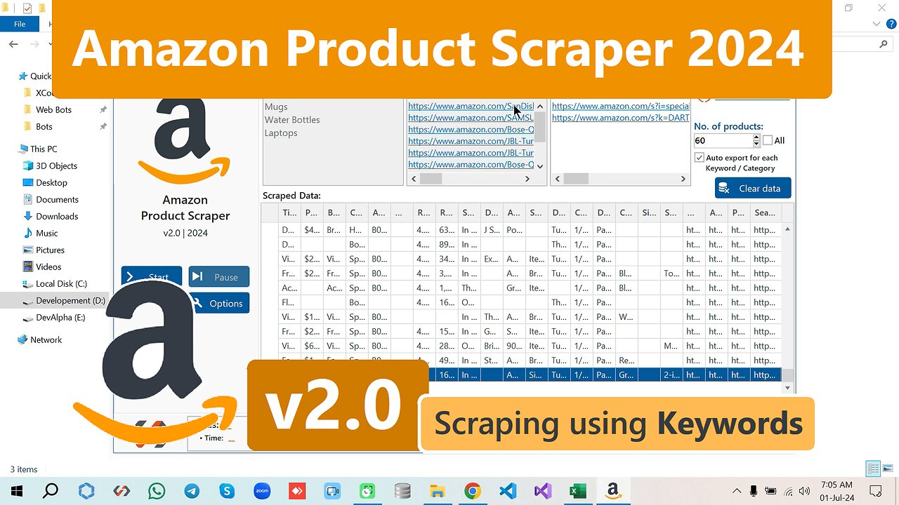 Amazon Product Scraper v2.0 | Extract Products Data from Amazon.com in 2024 | By Using Keywords