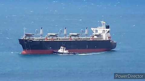 Woodchip Carrier Entering The Port Of Burnie Tasmania.