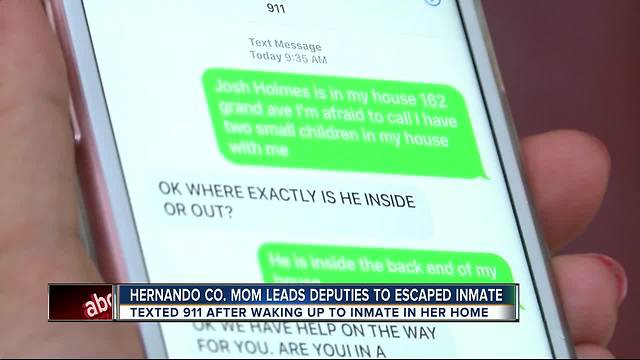 Mom texts 911 as escaped inmate hides in home