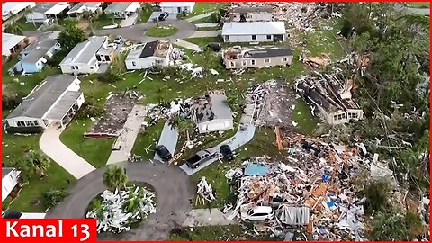 Drone footage shows tornado damage from Hurricane Milton