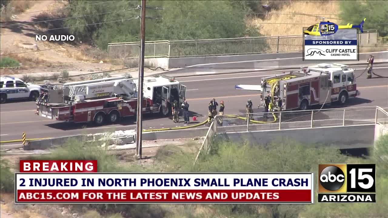 Two injured in small plane crash in north Phoenix