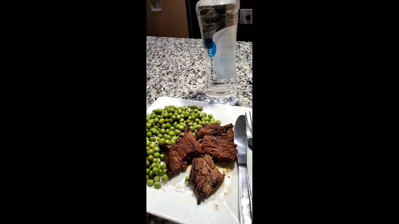 Dinner tonight Beef tips peas