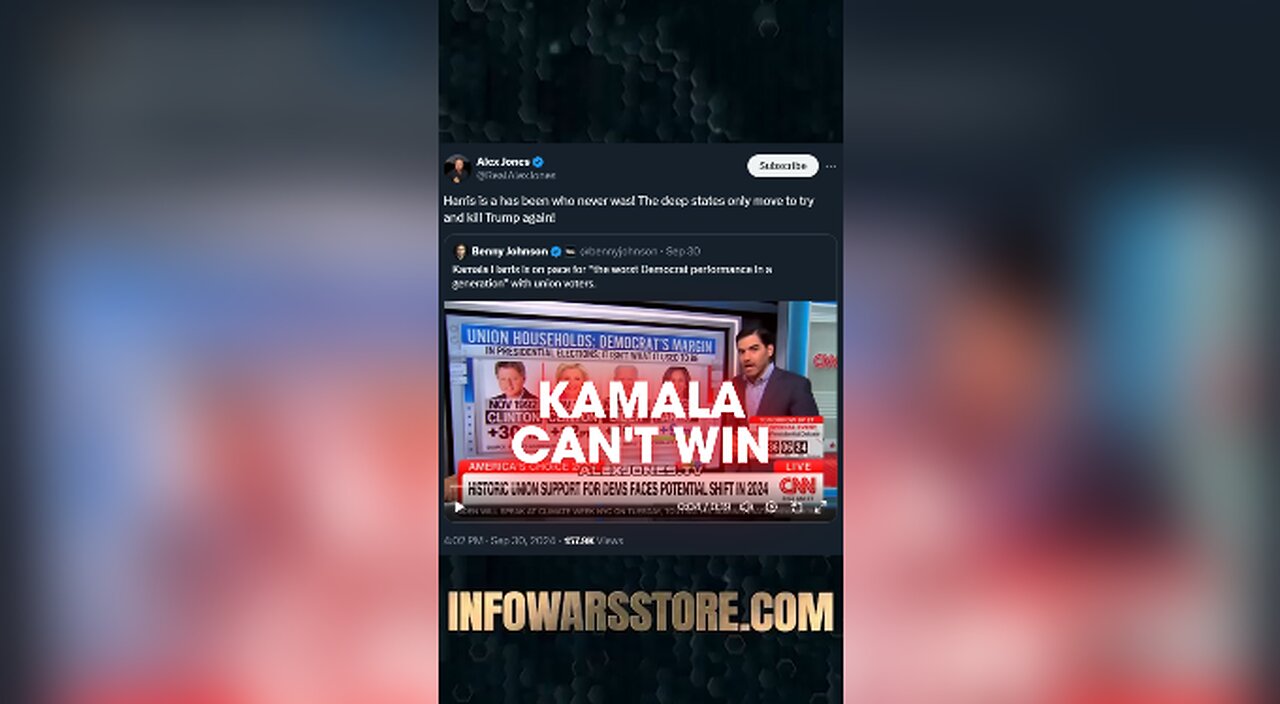 Kamala Can't Beat Trump - Alex Jones on X