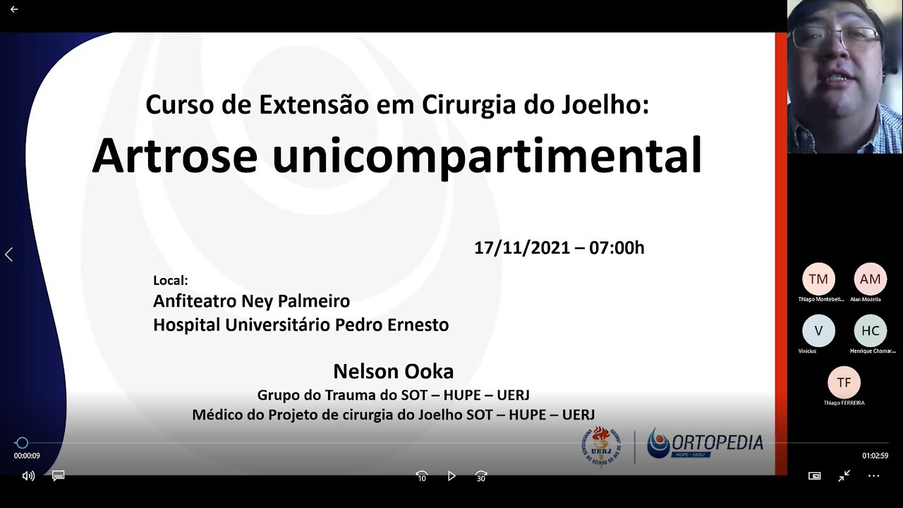 Curso de Extensão em cirurgia do joelho HUPE-UERJ - artrose unicompartimental