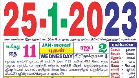 இன்றைய ராசிபலன் ||25|01|2023 |புதன்கிழமை||Today Rasi Palan | Daily Horoscope