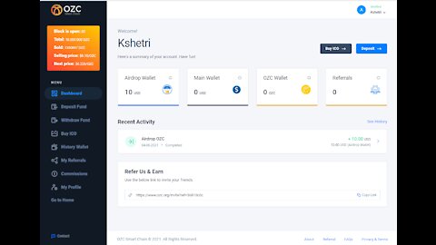 How To Join ozc. Airdrop .Get Free ozc. Airdrop 10 $.Refer Us & Earn .Per Refer 0.5 $
