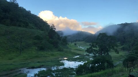 Stunning view as evening settles over flood waters