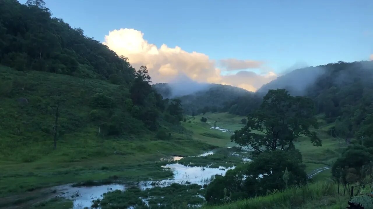 Stunning view as evening settles over flood waters