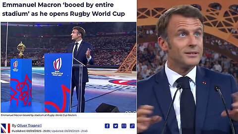 Macron BOOED by the entire Rugby World Cup stadium as he tried to deliver opening remarks! 😂🤣