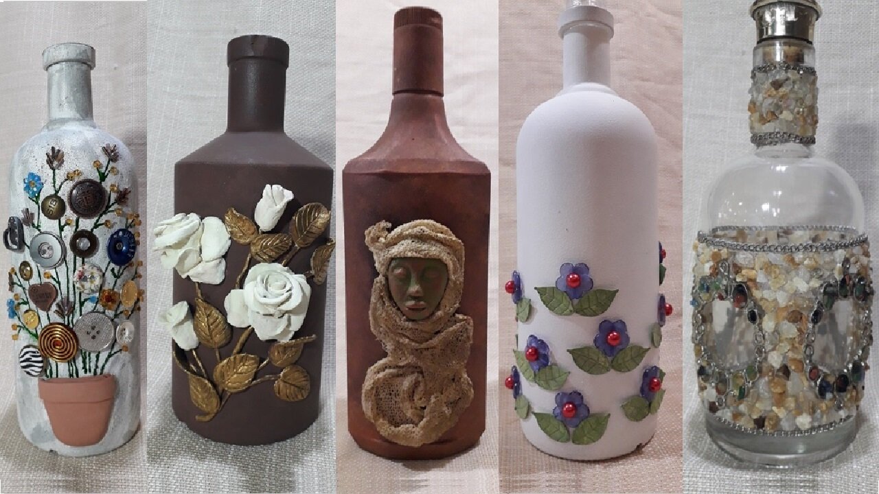 RECICLANDO GARRAFAS DE VIDRO - GARRAFAS DECORADAS - ARTESANATO EM VIDRO @lucibuzo 