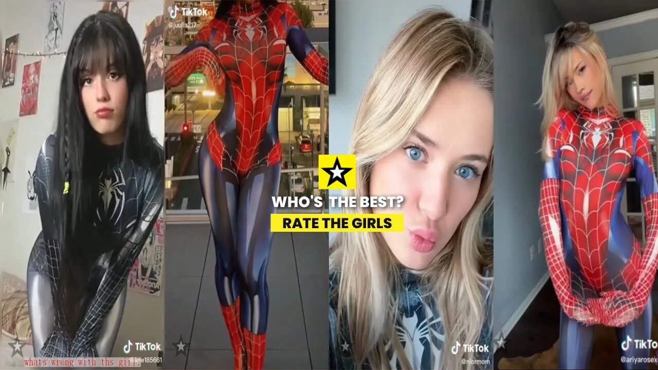 Rate the Girls: SpiderGirl Transition Time - TikTok Spiderman Compilation - Spiderman Challenge 🕷🕸