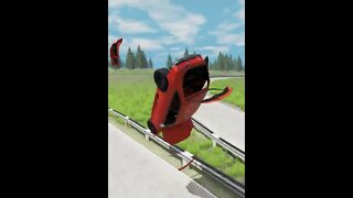 |MiniBeamNG/ Cars vs Giant Bulge And Bridge #03 BeamNG.Drive #Shorts