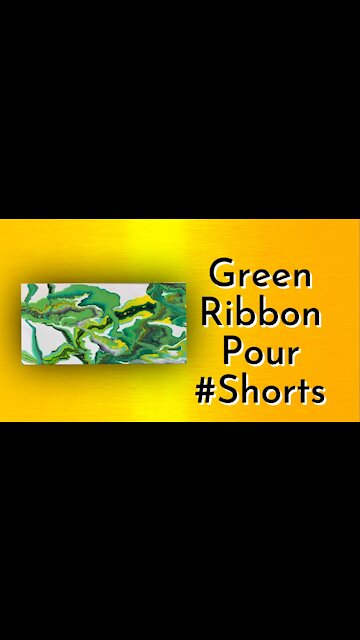 (83) Ribbon Pour in Greens 💚 Acrylic Pouring #Shorts