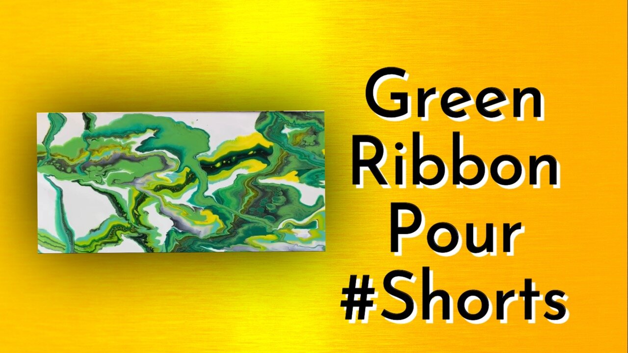 (83) Ribbon Pour in Greens 💚 Acrylic Pouring #Shorts