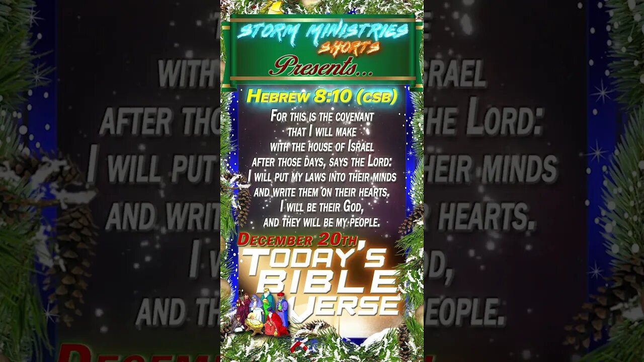 12.20.2022 | STORM MINISTRIES DBV | 5th DAY OF CHRISTMAS | HEBREWS 8:10 (CSB) | #shorts