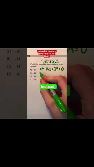 SAT math trick in algebra (Jae Academy)
