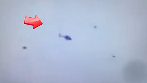 Sighting of three UFOs following a helicopter [Space]