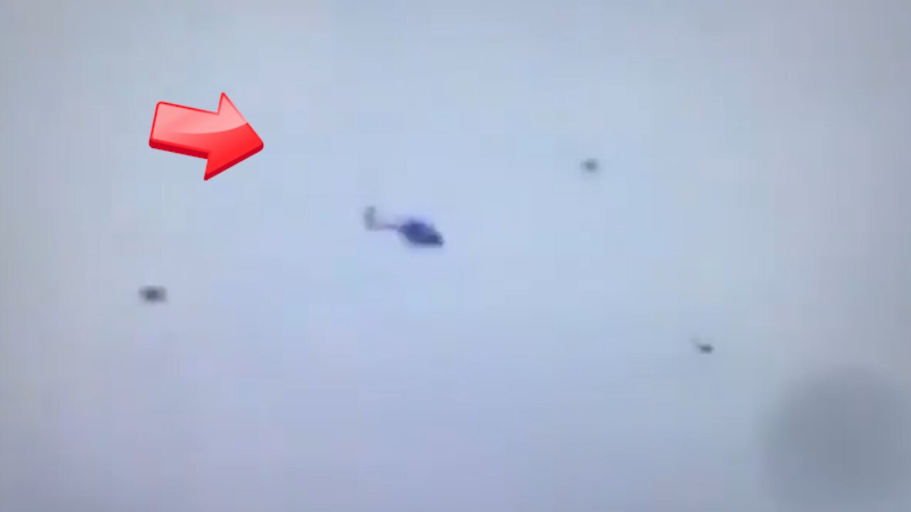 Sighting of three UFOs following a helicopter [Space]
