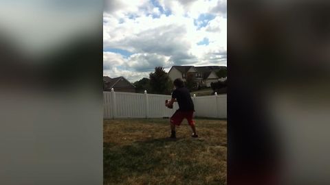 Boy Makes An Epic Football Catch