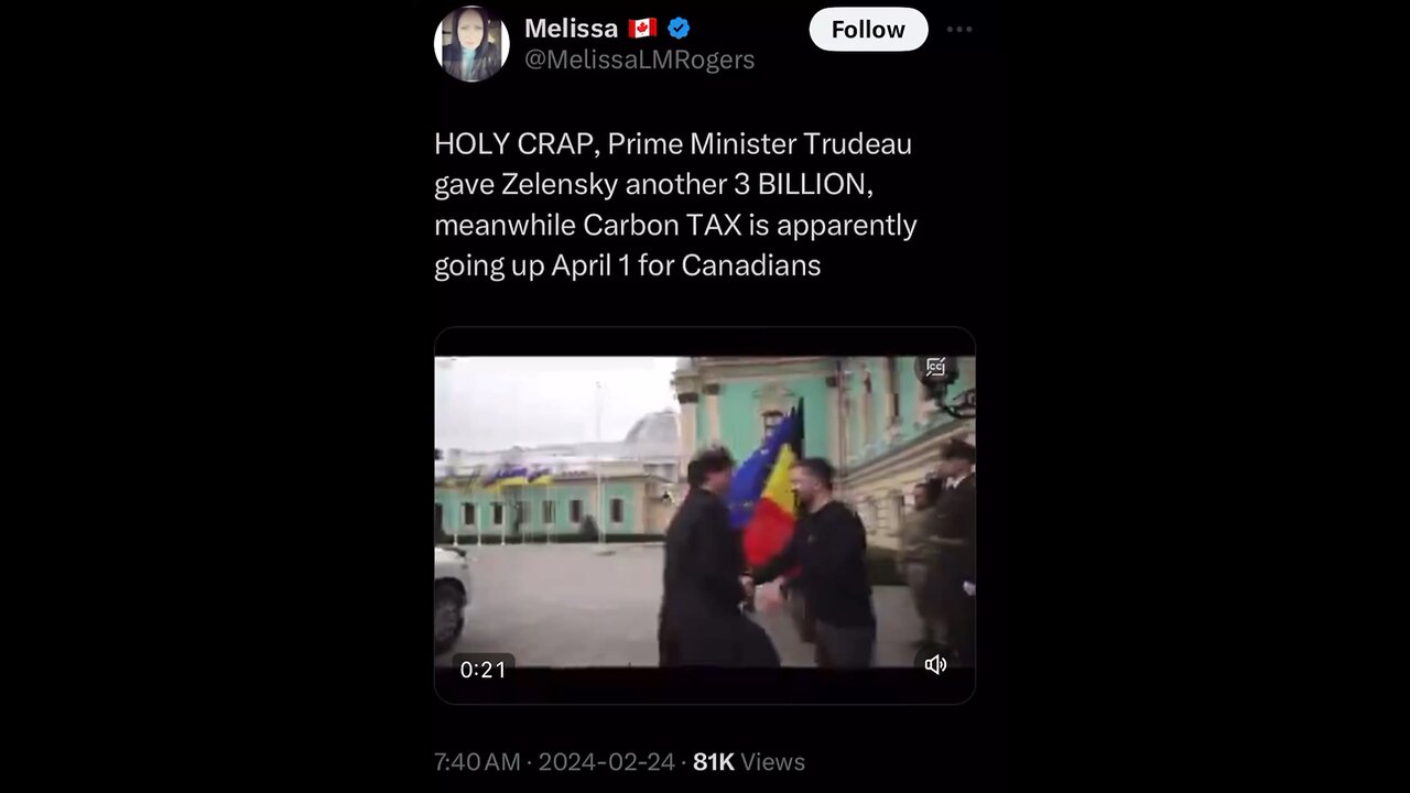 Canada for more taxes and $ to Ukraine.