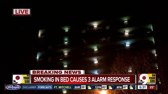 Smoking in bed sparks 3-alarm fire at Stanley Rowe Tower