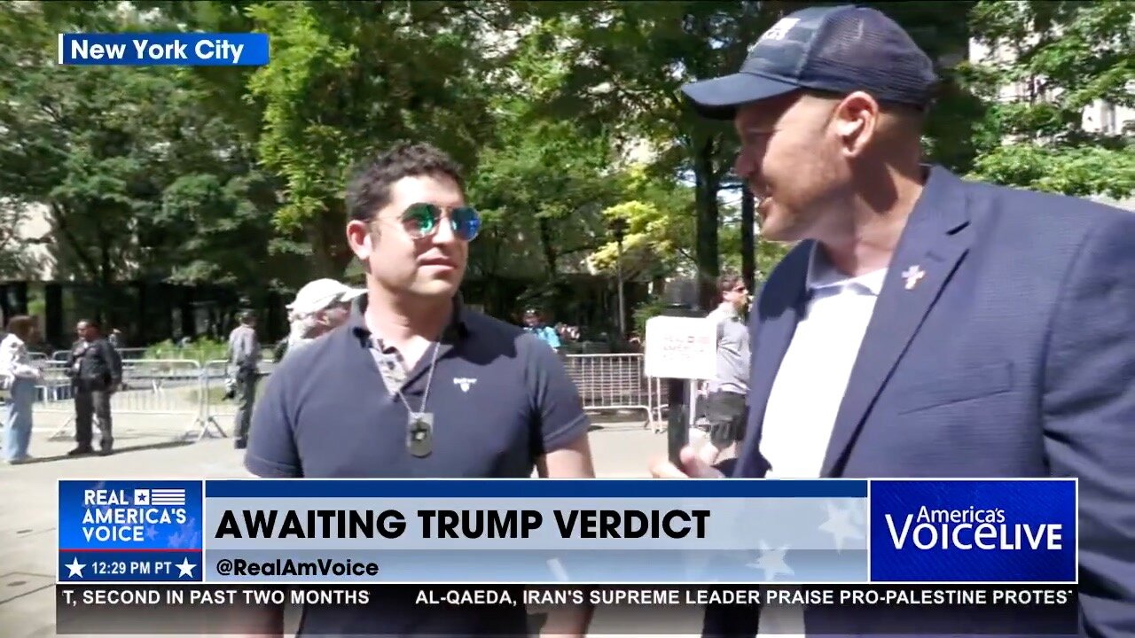 Ben Bergquam Interviews Trump Supporter Outside NY Courthouse