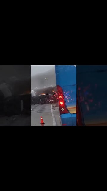 Truck falls off highway #shorts