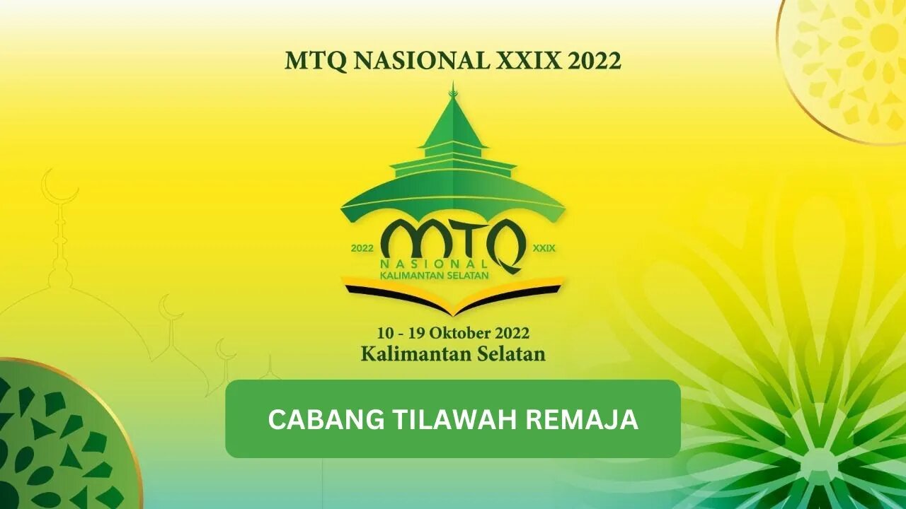 🔴LIVE MTQ NASIONAL KE XXIX TAHUN 2022 KALIMANTAN SELATAN | CABANG TILAWAH REMAJA 01