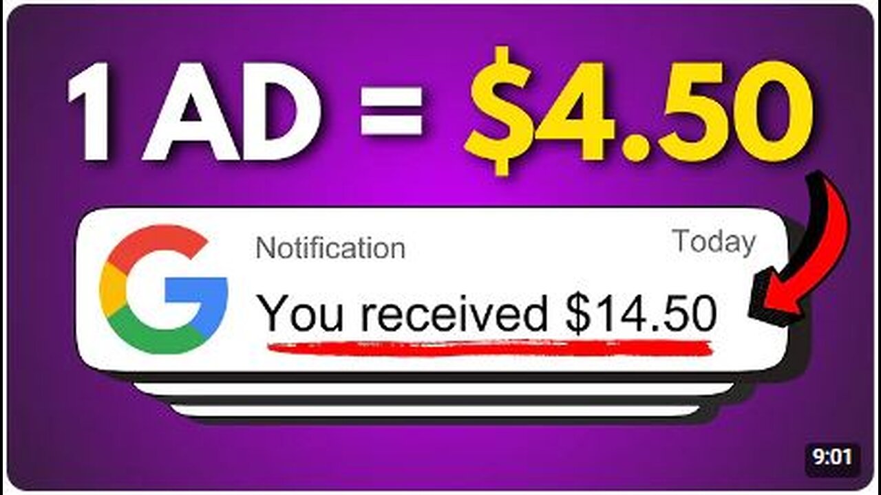 Get Paid $1.45 🤑 Watching A Google Ads