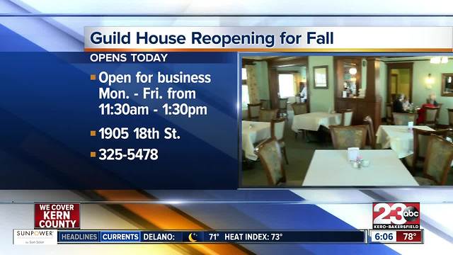 The Guild House Restaurant is reopening for the fall season