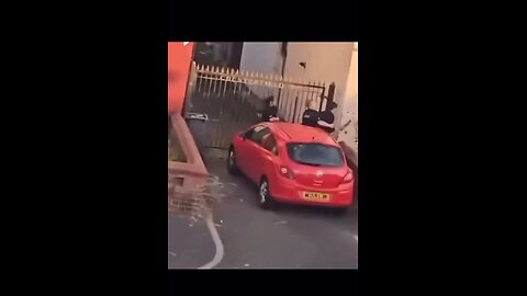 UK police officer gets hit by a brick