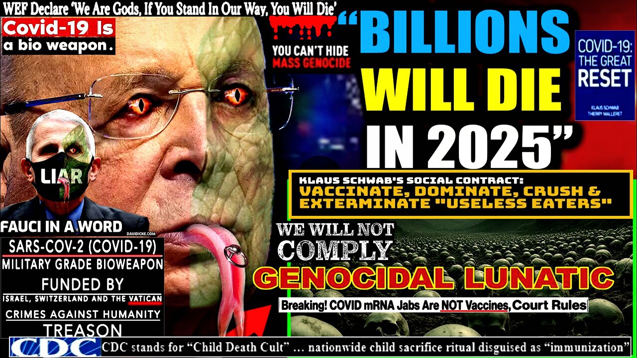 WEF Document Confirms 6 Billion Humans Will Die in 2025 (video compilation) - Marcum