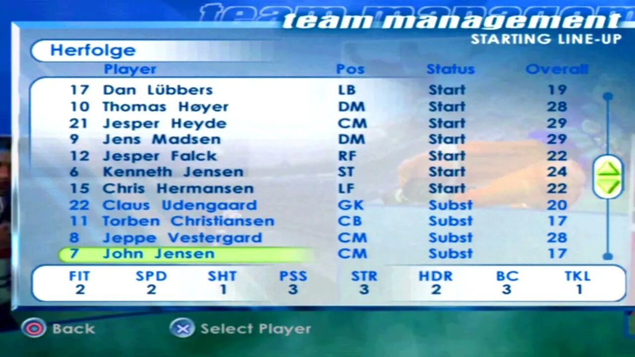 FIFA 2001 Herfolge Overall Player Ratings