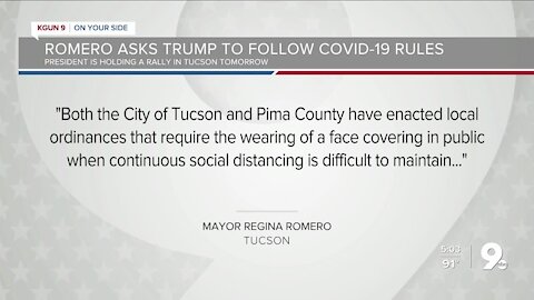 Romero urges Trump to heed COVID restrictions at Tucson rally