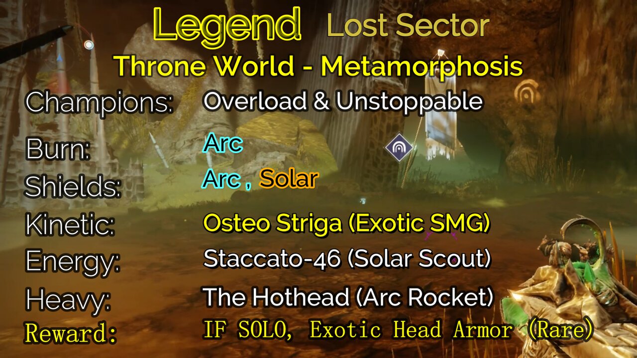 Destiny 2 Legend Lost Sector: Throne World - Metamorphosis 5-29-22
