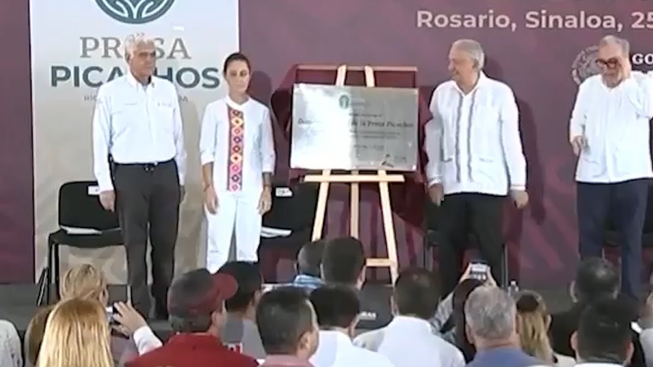 AMLO y Sheinbaum presiden la inauguración del distrito de riego de la presa 'Picachos'